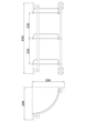 Скляна полиця кутова F1907-3, 3-х ярусна, 290х290 мм frap F1907-3 - изображение 2