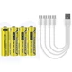 Акумулятори 4шт 1.5V АА Liitokala 2400mAh Li-Ion + шнур зарядки USB type-C 2026 USB-T36(AA) - зображення 1