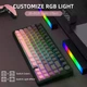 Бездротова Ігрова (2.4G, Bluetooth) ATTACK SHARK X85 Чорно-рожева, White Switches, 75%, Hot Swap - зображення 8