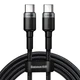 Кабель Baseus Cafule USB-C to USB-C PD 2.0 100W 5A Flash Charging 2m Black (CATKLF-ALG1) - изображение 1