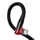 Кабель Baseus MVP 2 Elbow-shaped USB 2.0 to Lightning 2.4A Fast Charging 1m Black/Red (CAVP000020) - зображення 4