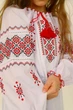 Вишита блуза для дівчинки Козачок Марта 170 біла з чорно червоним орнаментом - зображення 2