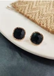 Сережки гвоздики жіночі з квадратним чорним каменем Fashion Jewelry Золотисті 18921 - зображення 2