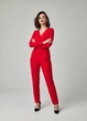 Комбинезон женский брючный на запах однотонный H+H MODA Красный 13533 M (укр 44) - изображение 2