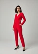 Комбинезон женский брючный на запах однотонный H+H MODA Красный 13533 M (укр 44) - изображение 3