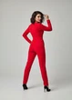 Комбинезон женский брючный на запах однотонный H+H MODA Красный 13533 M (укр 44) - изображение 4