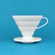 Пуровер Hario V60 02 пластиковый белый для фильтра кофе 1-4 чашки vdr-02-w - изображение 1