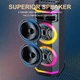 Беспроводная караоке колонка с микрофоном, пультом и RGB-подсветкой Sing-e ZQS8283 Черный - изображение 8