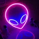 Портативный неоновый светильник-ночник Инопланетянин на батарейках/USB 19.5*22 см - изображение 2