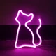Портативный неоновый светильник-ночник "Котик" розовый на батарейках/USB 17*23.5 см - изображение 14