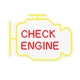 Декоративный неоновый светильник-ночник "Check Engine" желтый + красный USB 40x30 см - изображение 2