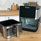Аерогриль Rainberg RB 2321 4200W аерофрітюрниця безмасляна для приготування без олії з 2 Тенами 12,5 л та сенсорним керуванням Срібляста з чорним - зображення 4