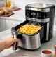 Аэрогриль Rainberg RB 2330 4200W аэрофритюрница безмасляная для приготовления без масла с 2 Тенами 8,5 л Серебряная с черным - изображение 6