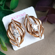 Серьги Xuping Jewelry длина 2см ширина 1.3см медицинское золото позолота 18К с1593 - изображение 2