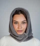 Модный капор норка на флисе,цвет темно серый - изображение 1