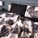 Простынь MirSon Бязь 17-0693 Marbe Black Blocks 150 х 220 см (2200010453676) - изображение 3