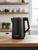 Электрочайник с двойными стенками Gorenje K15DWBK объем 1.5 л. электрический сетевой чайник дисковый с технологией Strix контроль для дома из матовой нержавеющей стали - изображение 2