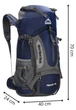 Туристический рюкзак Springos 60 L survival kemping со свистком Темно-синий (5907719484426) - изображение 11