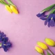 Фотофон вініловий водонепроникний для предметної зйомки 80х80см "Квіти на рожевому фоні 41" - зображення 1