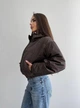 Жіноча демісезонна куртка коротка з капюшоном КM 10003010 S (42-44) Шоколадний (K - 0030/5 A) - зображення 5