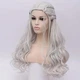 Перука Daenerys (Дайнеріс) з білими кучерявими косами з термостійкого волокна, довга жіноча перука для косплею - зображення 1