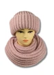 Жіночий в'язаний комплект шапка + хомут Барбара (One-Size) Світла-пудра - зображення 2