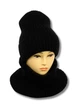 Жіночий в'язаний комплект шапка + снуд Жанна (One-Size) Чорний - зображення 2