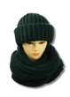 Женский вязаный комплект шапка + хомут Барбара (One-Size) Темно-зеленый - изображение 2