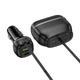 Разветвитель прикуривателя автомобиля 2 гнезда USB-C PD30W + USB-A 18W QC3.0 с кабелем 0.75м Hoco 240W Black - изображение 9