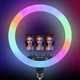 Кільцева LED лампа RGB MJ45 Ring 45 см комплектація адаптер із вбудованим кабелем, тримачі для телефону, пульт - зображення 5