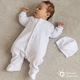 Костюм для крещения мальчика Мамине Сонечко Ангел молится серебро 56 белый велюр (22211) - изображение 2