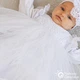 Костюм для хрещення дівчинки Мамине Сонечко Принцеса-класика 62 білий велюр (сукня, шапочка, пінетки, штанці, пов'язка) + подушечка для крестика в подарок (11201-611-2) - зображення 8