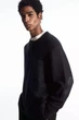 Джемпер чоловічий COS waffle-knit henley jumper 1195723002 XL Синій - зображення 3