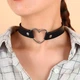 Чокер із серцем у стилі BDSM шкіряний One size Чорний K0595-1 - изображение 4