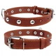 Ошейник Collar одинарный с украшениями 20 мм х 32-40 см Коричневый (01356 Col) - изображение 2