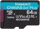 MicroSDXC Kingston 64 GB microSDXC Canvas Go! Plus UHS-I U3 V30 A2 Class 10 (SDCG4/64GBSP) - зображення 1