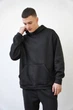 Худі чоловічий трикотаж з начісом чорний, L;XL - зображення 4