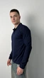 Поло чоловіче з довгим рукавом трикотаж синє, 2XL;3XL - изображение 3