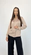 Сорочка жіноча штучний шовк бежева, S;M - зображення 3