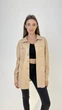Сорочка жіноча еко-шкіра бежева, L;XL - изображение 1