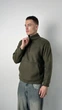 Світшот чоловічий зі стійкою трикотаж фліс хакі, 2XL;3XL - изображение 3