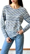Тільник жіночий трикотаж блакитно-молочний, L;XL - изображение 1