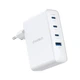Мережевий зарядний пристрій Choetech GaN PD 100W 4 Ports 3*USB-C+A Wall Charger White (PD9002) - зображення 4