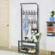 Вешалка‑стеллаж Malatec 192×65×29 см чёрный, 3 полки + 18 крючков - изображение 1