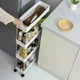 Складна мобільна етажерка на колесах 4 рівня з ПП для кухні та ванної 91,5×37×12 см, біла - зображення 3
