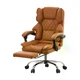 Офисное кресло Hanert Prestige Brown с подставкой для ног, премиальное, экокожа - изображение 5