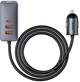 Автомобільний зарядний пристрій Baseus Share Together 1C (30W) with cord 1C+2A (90W) Grey (CCBT-A0G) - зображення 1