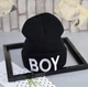 Шапка дитяча з акрилу шапочка для хлопчика на хлопця з написом BOY, чорна - зображення 3