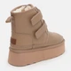 Женские угги низкие кожаные с мехом PLPS 5854-20 36 22.5 см Коричневые (ROZ6501018995) - изображение 5