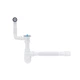 Сифон для кухонной мойки Lidz (WHI) 60 08 E004 00 с круглым переливом (выход 50 мм) - изображение 1